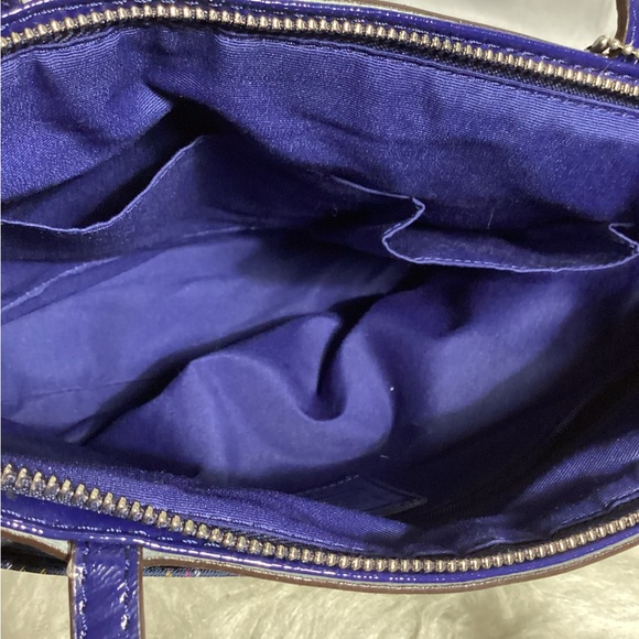 Coach Legacy Blue Plaid Sig C Canvas with Leather Shoulder Bag G1276-F20040 EUC - Picture 12 of 12